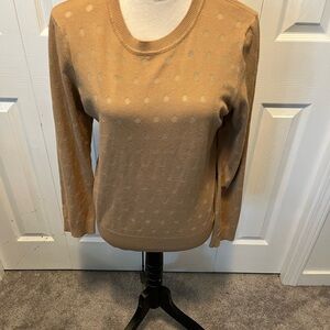 Karl Lagerfeld size L Tan Polka Dot Sweater